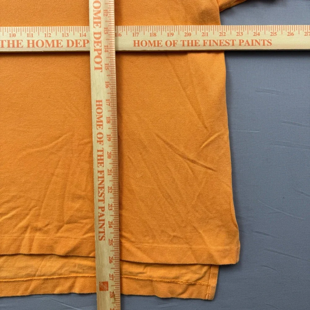 Polo Ralph Lauren Mens Large Orange Cotton Pique Short Sleeve Pony Polo Shirt